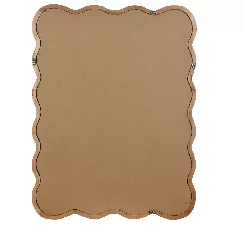 Miroir décoratif rectangulaire ondulé en bois massif 30 x 40 pour chambre, salle de bain et salon, en bois naturel