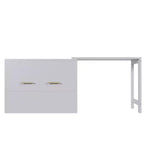 Lit simple avec coussin pliant, lit coffre mural pliant avec bureau à position réglable, blanc/gris