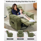 Fauteuil inclinable à bascule, Fauteuil à bascule pivotant à 360°, Fauteuil inclinable simple Lazy Boy, Poches latérales, pour Salon, Petits Espaces