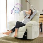 Fauteuil inclinable à bascule, Fauteuil à bascule pivotant à 360°, Fauteuil inclinable simple Lazy Boy, Poches latérales, pour Salon, Petits Espaces