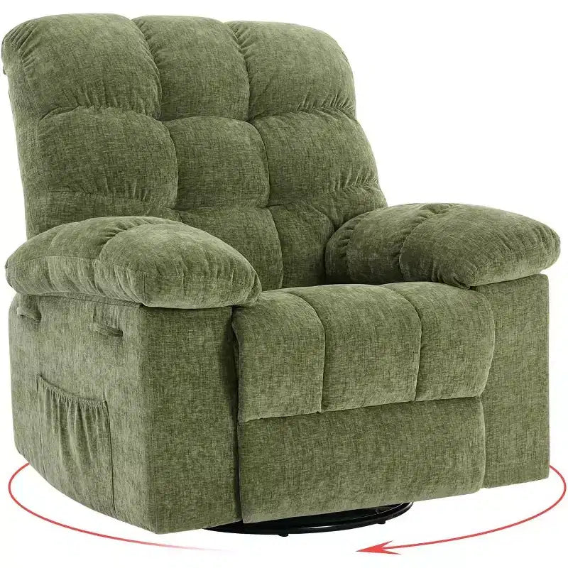 Fauteuil inclinable à bascule, Fauteuil à bascule pivotant à 360°, Fauteuil inclinable simple Lazy Boy, Poches latérales, pour Salon, Petits Espaces