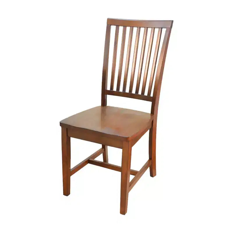 HomeRoots Chestnut Wood Slat Back Dining Side Chair