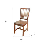 Chaise de salle à manger en bois de châtaignier à lattes verticales