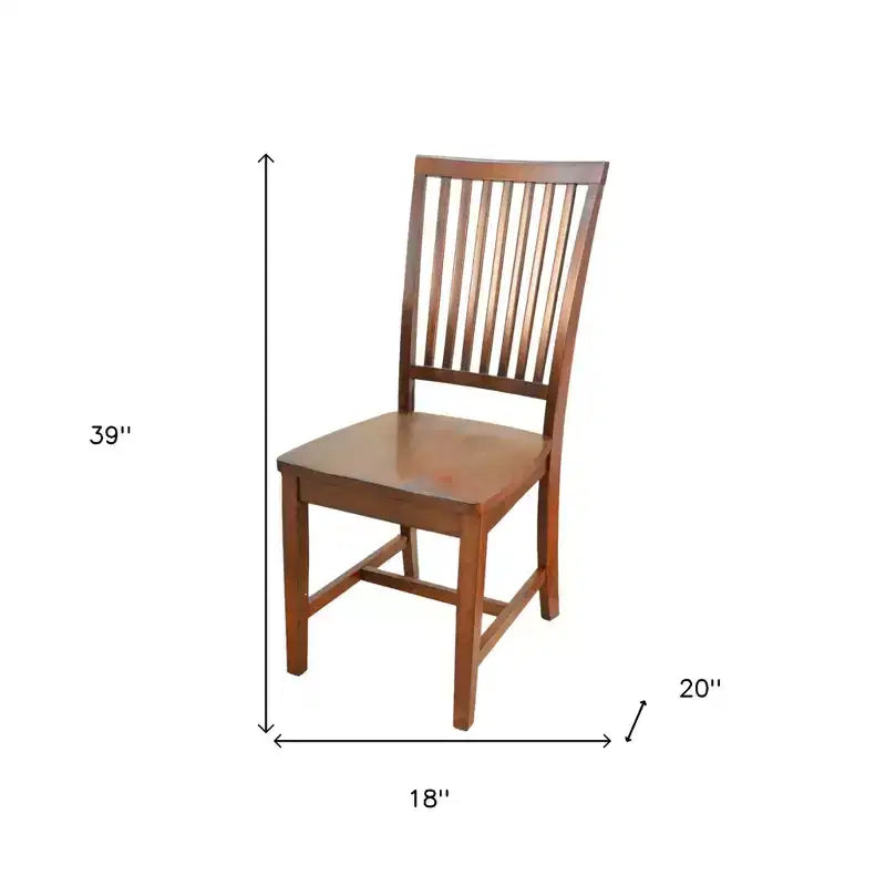 Chaise de salle à manger en bois de châtaignier à lattes verticales