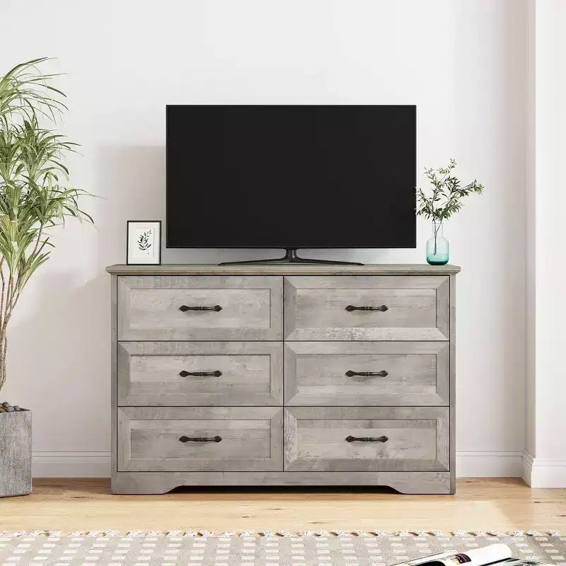 Commode de ferme avec poignées métalliques – 5 ou 6 tiroirs