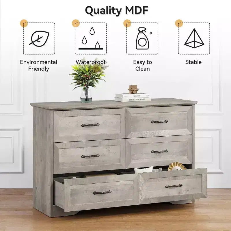 Commode de ferme avec poignées métalliques – 5 ou 6 tiroirs