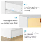 Commode 4 tiroirs avec lumières LED et prise de courant – Blanche