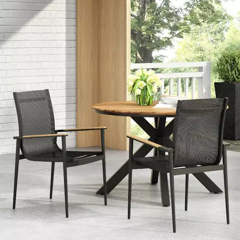 Christopher Knight Home Dorothy Modern Outdoor Mesh and Aluminum Dining Chairs