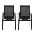 Chaises de salle à manger modernes d'extérieur en maille et aluminium