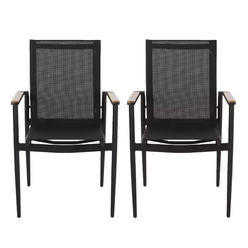 Chaises de salle à manger modernes d'extérieur en maille et aluminium