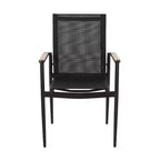 Chaises de salle à manger modernes d'extérieur en maille et aluminium