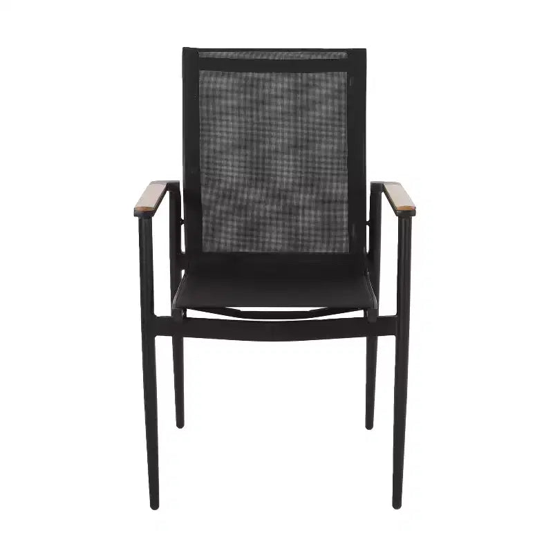 Chaises de salle à manger modernes d'extérieur en maille et aluminium