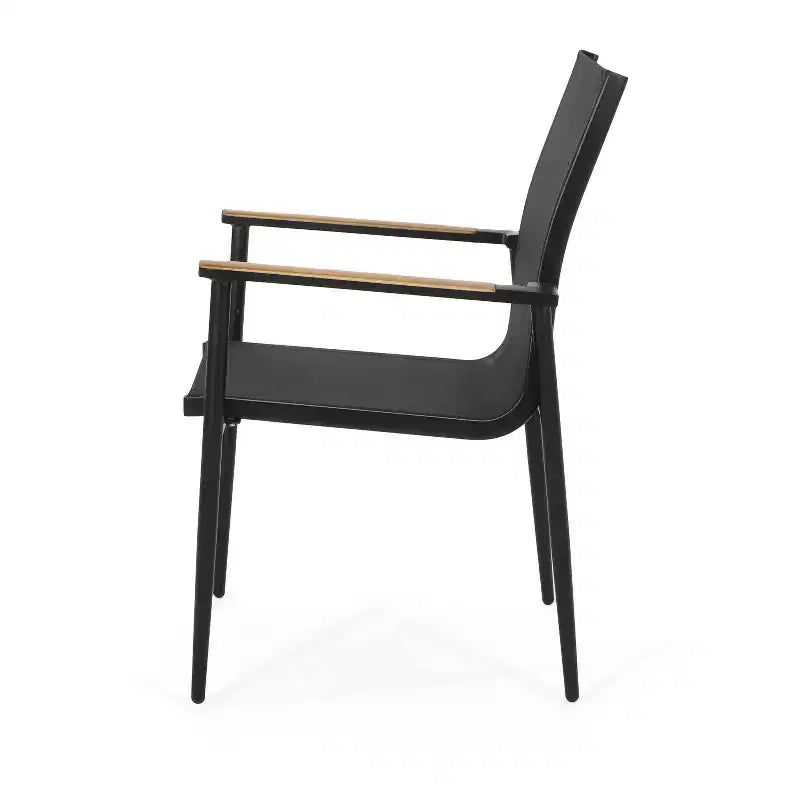 Chaises de salle à manger modernes d'extérieur en maille et aluminium