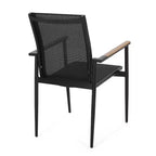 Chaises de salle à manger modernes d'extérieur en maille et aluminium