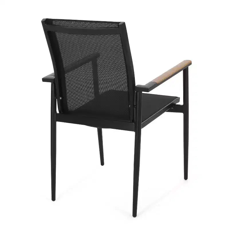 Chaises de salle à manger modernes d'extérieur en maille et aluminium