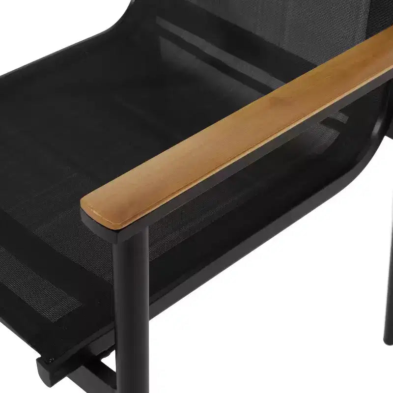 Chaises de salle à manger modernes d'extérieur en maille et aluminium