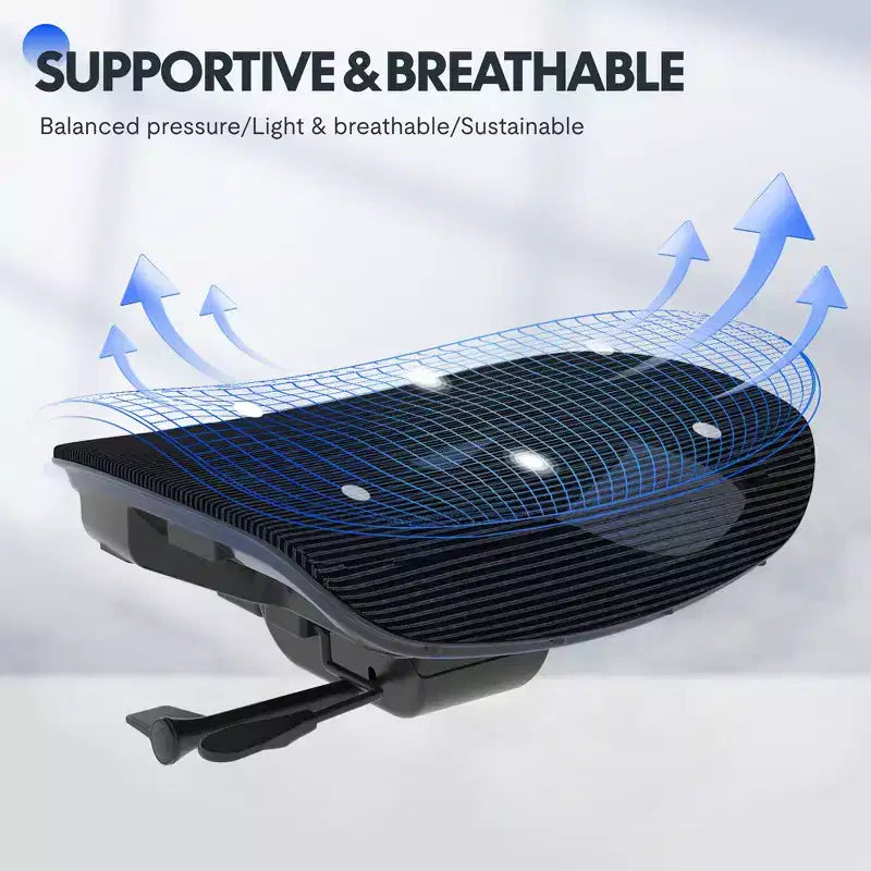 Chaise de bureau ergonomique C7 avec repose-pieds, assise en maille, noir