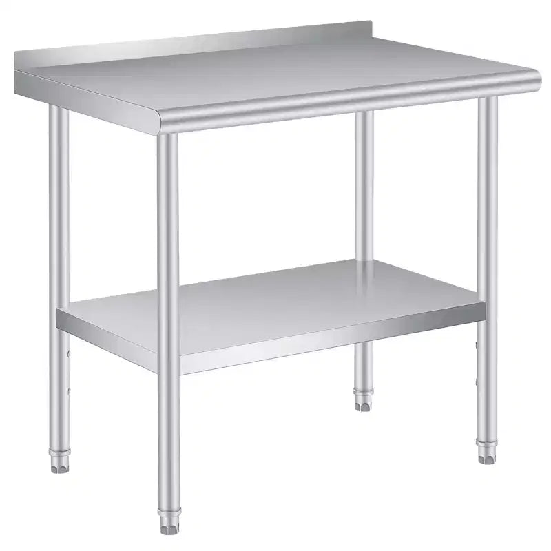 Table de travail professionnelle en acier inoxydable, robuste, avec étagère réglable, pour cuisine, restaurant, entreprise