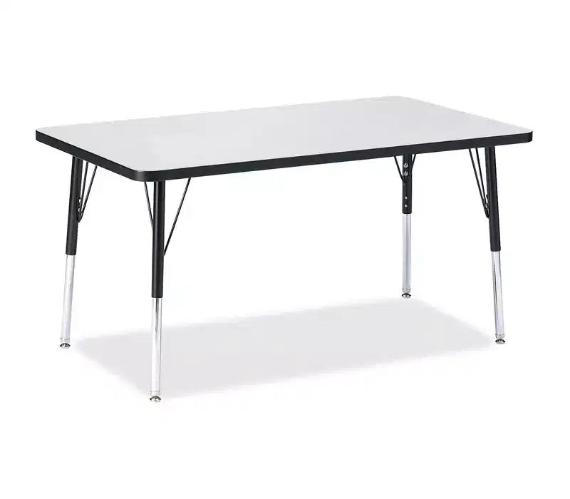 Jonti-Craft Berries Adult Height Color Edge Rectangle Table (30 x 48) in Black