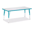 Jonti-Craft Berries Elementary Height Color Edge Rectangle Table 30 x 60 in Blue