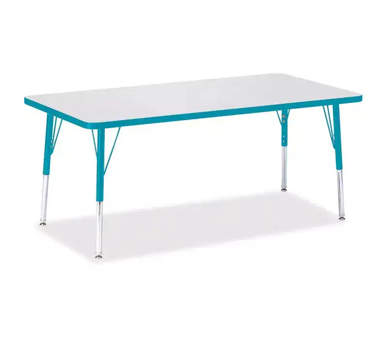 Jonti-Craft Berries Elementary Height Color Edge Rectangle Table 30 x 60 in Blue