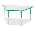 Jonti-Craft Berries Adult-Size Gray Laminate Trapezoid Table 30 x 60 in Green