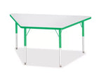 Table trapèze en stratifié gris, taille adulte, 30 x 60 po, vert